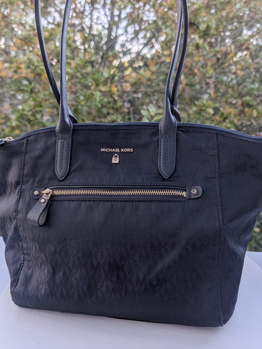 Michael Kors Black Tote Bag - Signature Nylon Shopper